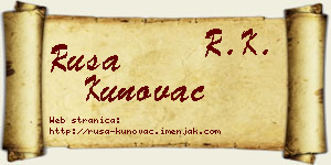 Rusa Kunovac vizit kartica